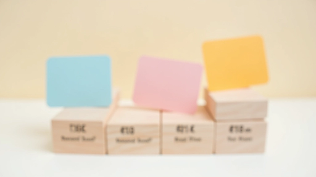 Diversi livelli di premi visualizzati su etichette colorate su uno sfondo neutro, disposizione organizzata e ordinata