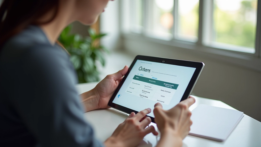 Persona che osserva i prezzi su uno schermo con diverse opzioni evidenziate, ambiente di shopping online